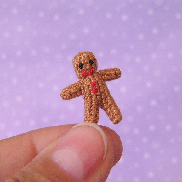 PDF PATTERN - Amigurumi Crochet Tutorial Pattern Micro Miniature Gingerbread