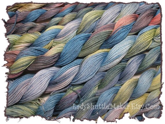 FLOWER CHILD size 20 varigated hand dyed tatting  crochet thread  50 yrd skein