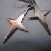 Vintage 1960s Handmade Sterling Silver North Star Cross Earrings