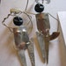 Vintage Long Modernist Sterling Silver Abstract Kinetic Earrings Signed
