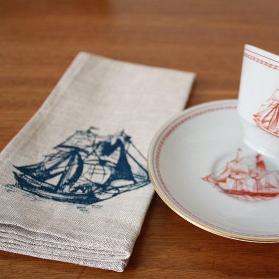 ship napkins, set of 2