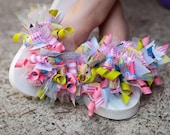 Learn how to make funky loopy flip flops, hair bows and headbands PDF hair bow instructions instant download