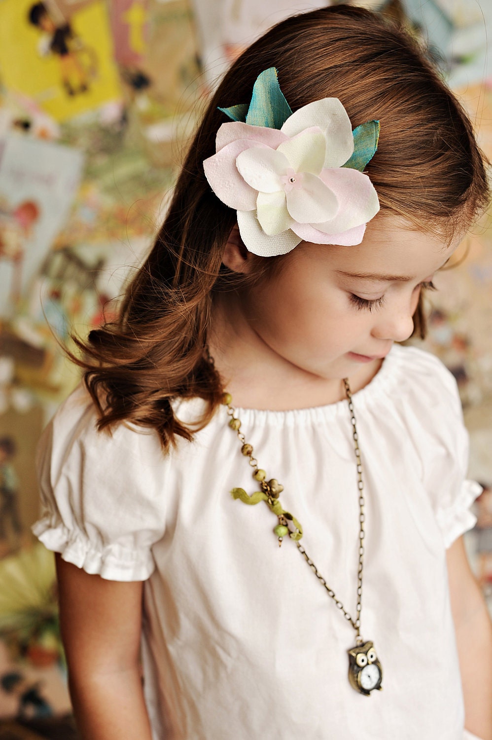 DIY Fabric Flower Tutorial pattern - with headband and clip instructions PDF ebook Instant Download