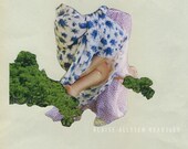 Print of Handmade Paper Collage 8 x 10 / 11 x 14 Women Earth Fashion
