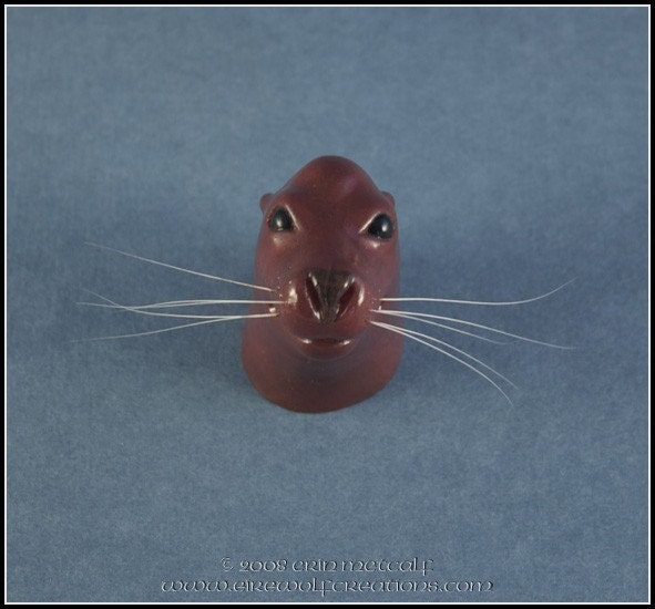 Playful Pup - California Sea Lion sculpture, cat whiskers, whimsical