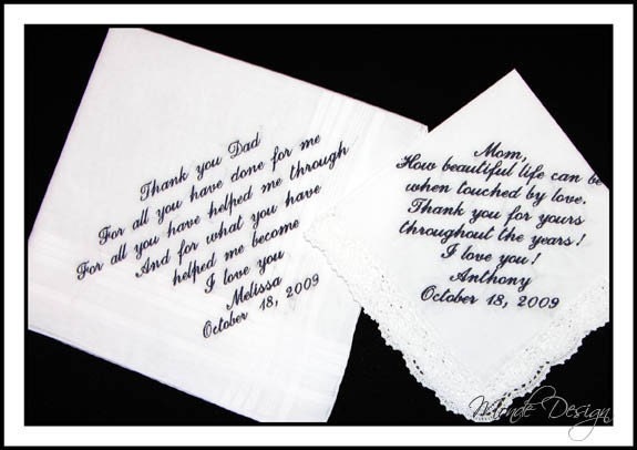 Wedding Hankie With Custom Phrase