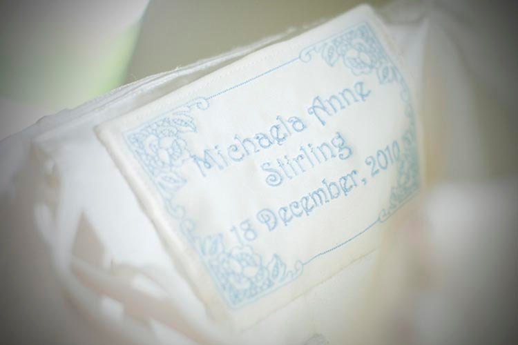 Wedding Dress Label Tag With Decorative Border