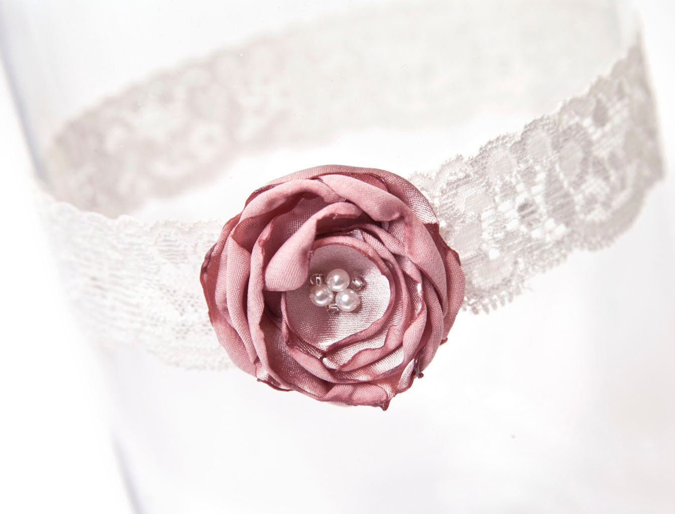 Ivory and Blush Bridal Garter