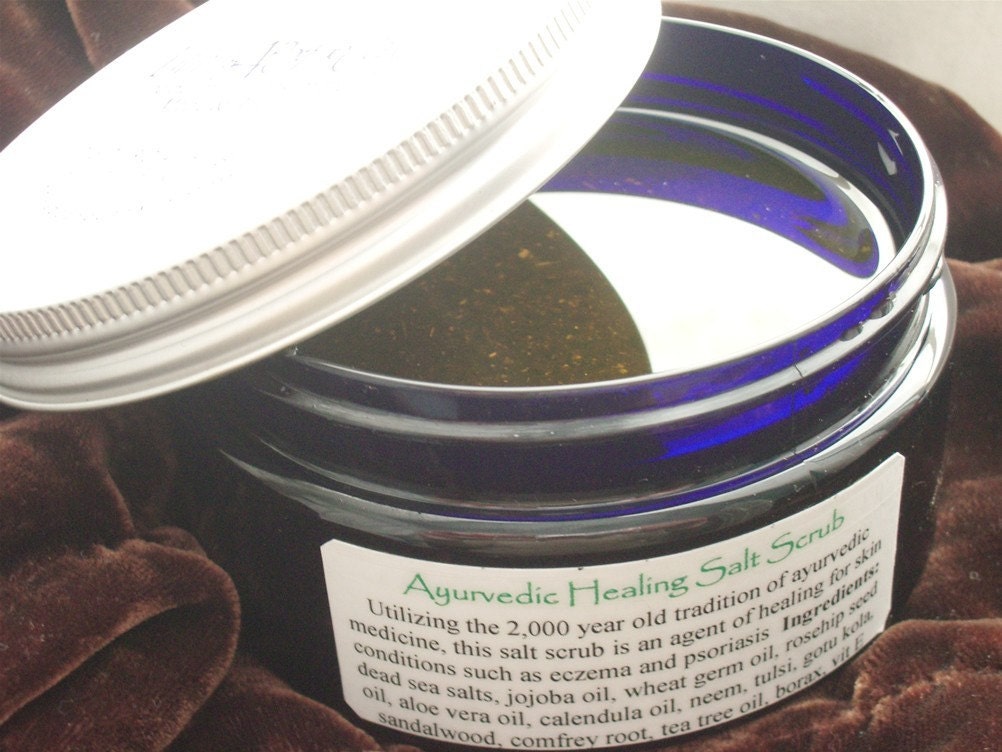Ayurvedic Healing Salt Scrub - eczema and psoriasis - 8 oz.