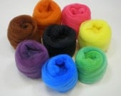 Felting Wool Assortment Basic Colors roving CRAYON BOX 2 oz.