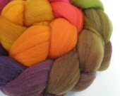 hand dyed superwash roving wool top spinning fiber gradient progression AUTUMN 4 oz.