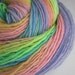 handspun yarn superwash wool self striping dk lt. worsted PASTEL RAINBOW single 240 yds