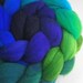 hand dyed superwash roving wool top spinning fiber gradient progression PEACOCK 4 oz.