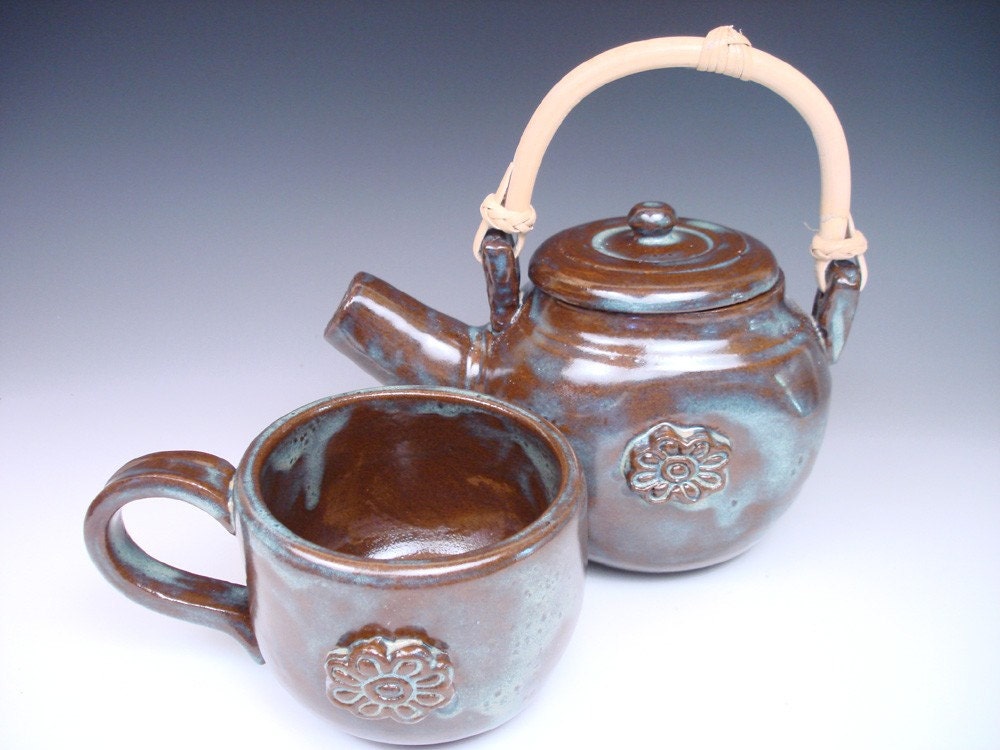 Tea Set (Dark Chocolate), Handmade Ceramics by Baileybowls