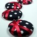 Giant Buttons - Red Polka - set of 4