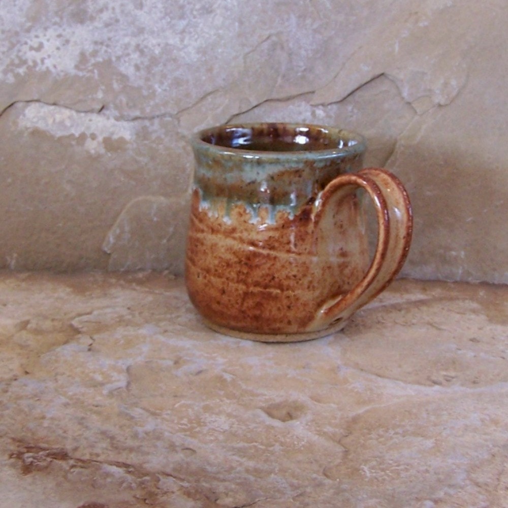 SALE - Rusted Handmade Stoneware Ceramic Pottery Mug Cup - 12 ounce