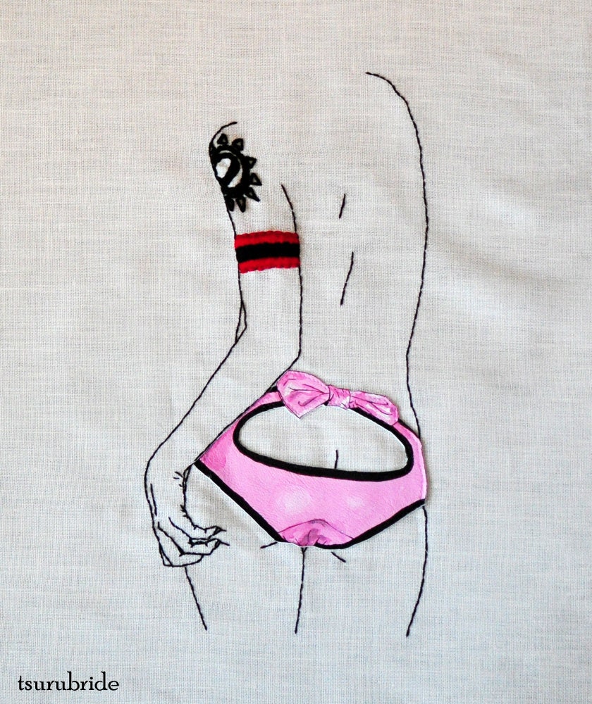 SALE Peek-A-Boo Embroidered Wall Hanging