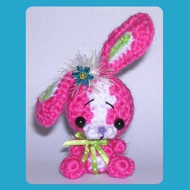 Digital PDF Bunny Rabbit Crochet Pattern Milk Cap Cutie Toy Doll  Easter Ornament