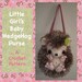Little Girl's Baby Hedgehog Purse Bag Tote PDF Digital CROCHET PATTERN by Peggytoes