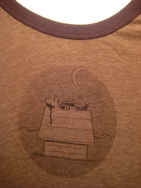 Snoop Dogg Snoopy brown Ringer Tee, size XL