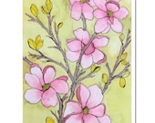 Magnolia Branch in Plum--8"X10" Fine Art Print