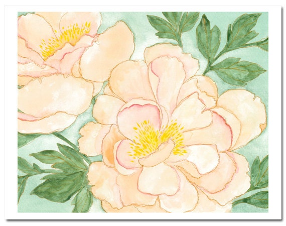 Peony in Peach--8"X10" Fine Art Print