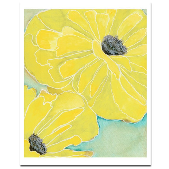 Wild Poppy 2 in Yellow--8"X10" Fine Art Print