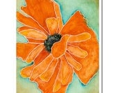 Wild Poppy 1 in Tangerine--8"X10" Fine Art Print