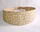 Headband Beige Polka dots reversible hairband