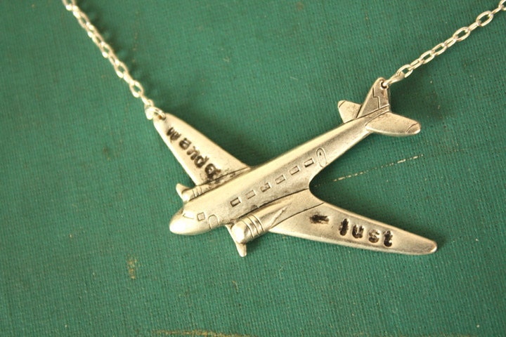 Mini Wanderlust Silver Plane Silver Chain