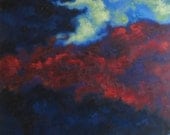 Interrupted Thought- Large Stormy Sky Original Oil Painting on Canvas