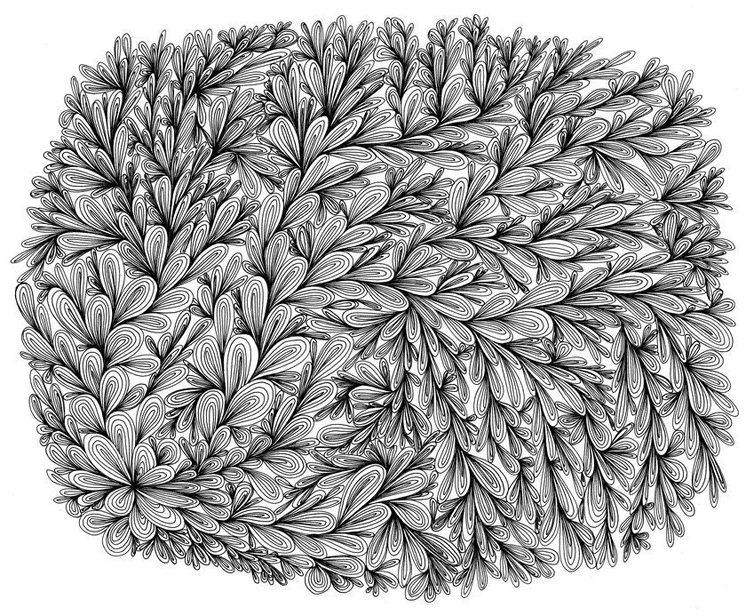 Leafy 8x10 Print of Original Abstract Pen and Ink Drawing