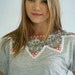 Cat print grey loose soft jersey top