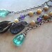 RESERVED Geode Coral and Apatite Long Earrings RESERVED
