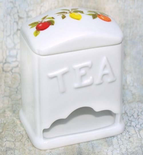 Vintage Porcelain Tea Bag Holder and Dispenser by AnickasCottage