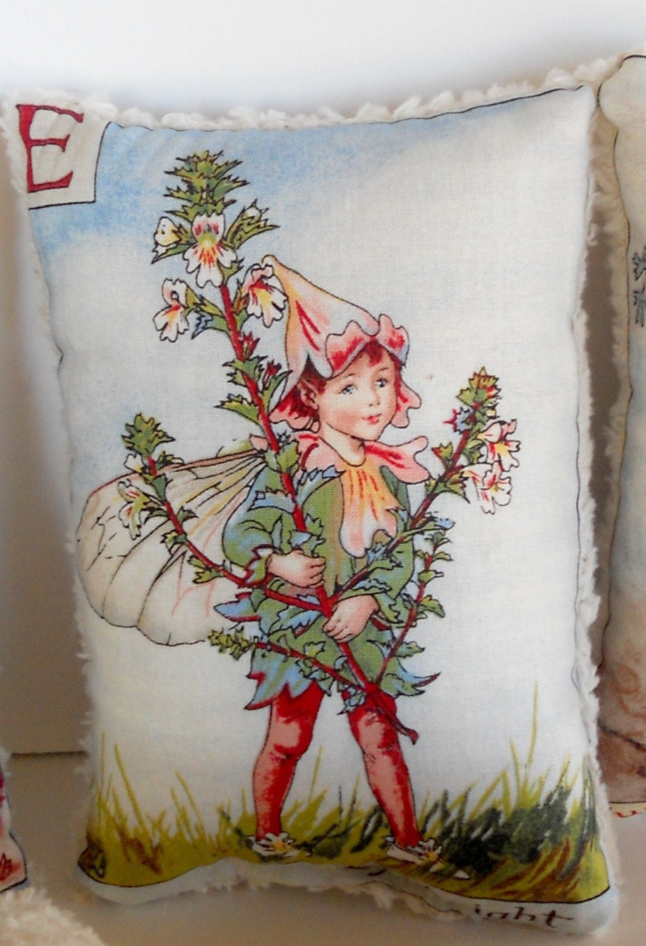 Nursery Decor, Childs Pillow, Doll Pillow, Fairy Pixie Pillow, Alphabet All Natural, Shower Present - All Letters Available - 3 Pillows