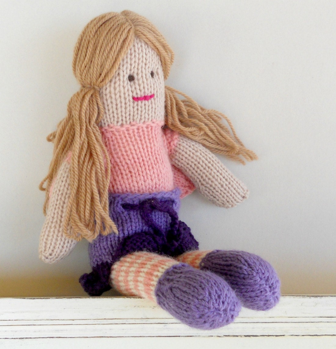 SALE Waldorf Fairy Doll,  Woodland Fairy, handknit Natural Toy - READY To Ship