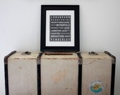 8x10 Pride and Prejudice Locations Typography Screenprint