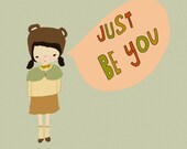 digital art, nursery art, tween art, childrens bedroom, kids art, 8x10 poster, girls, motivational - Being A Copy Is No Fun