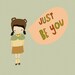 digital art, nursery art, tween art, childrens bedroom, kids art, 8x10 poster, girls, motivational - Being A Copy Is No Fun