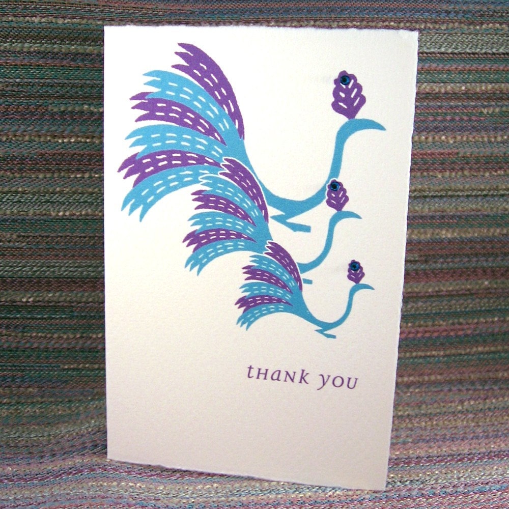 Peacock Thank You Card