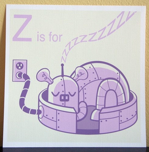 Robot Alphabet Print - Z is for Zzzzzz