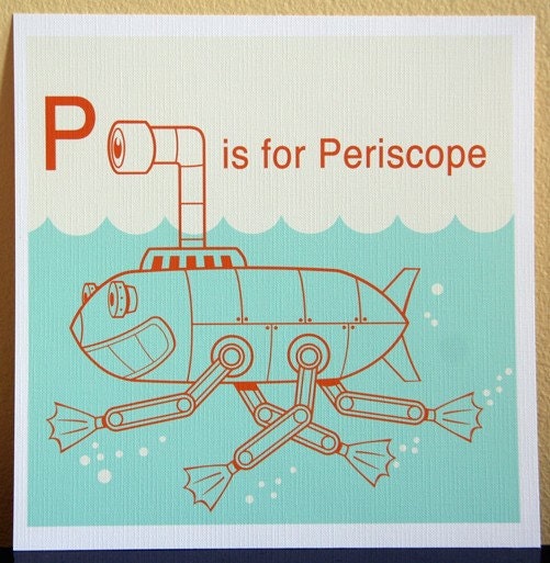 Robot Alphabet Print - P is for Periscope