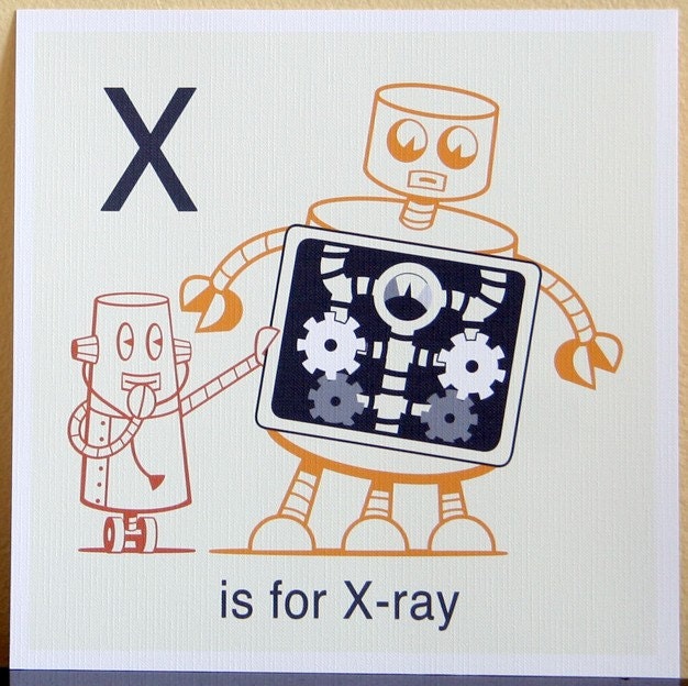 Robot Alphabet Print - X is for X-ray