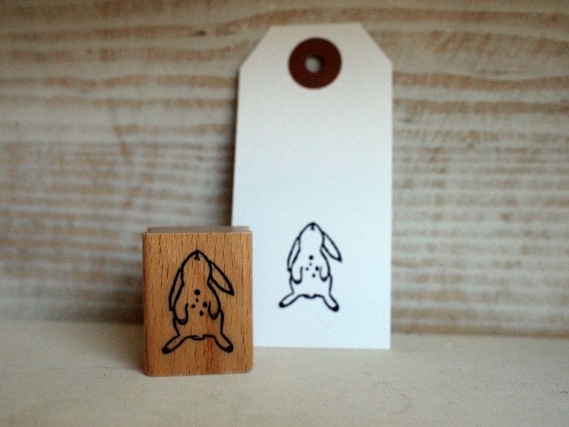 bunny love - rubberstamp - 20x30mm