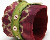 Wearable art hemp silk shibori wrist cuff