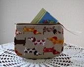 Coin/Business Card Clutch Zipper Case  Doxies on Parade