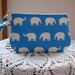 Clutch Wristlet Zipper Gadget Pouch White Elephants on Parade