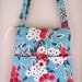 Hipster Ereader Zipper Case Purse  Bag with Adjustable Shoulder Strap Flea Market Bouquet in Turquoise