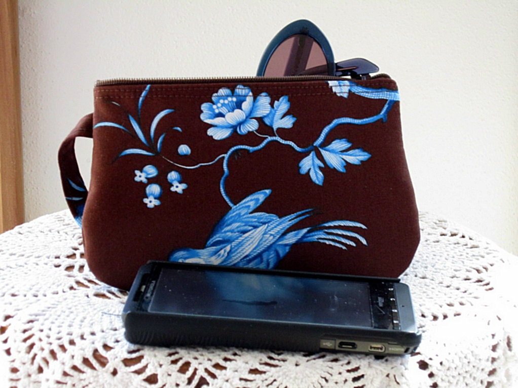 Wristlet Clutch Zipper Gadget Smart Phone Pouch West Indies Matilda Cocoa